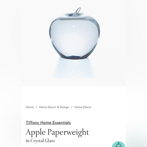 NEW Tiffany & Co Apple Crystal Paper Weight - Picture 1 of 6